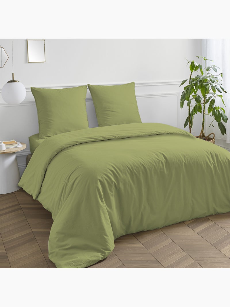Future Home - Drap housse en coton 57 fils uni bonnet 25cm Vert - Kiabi