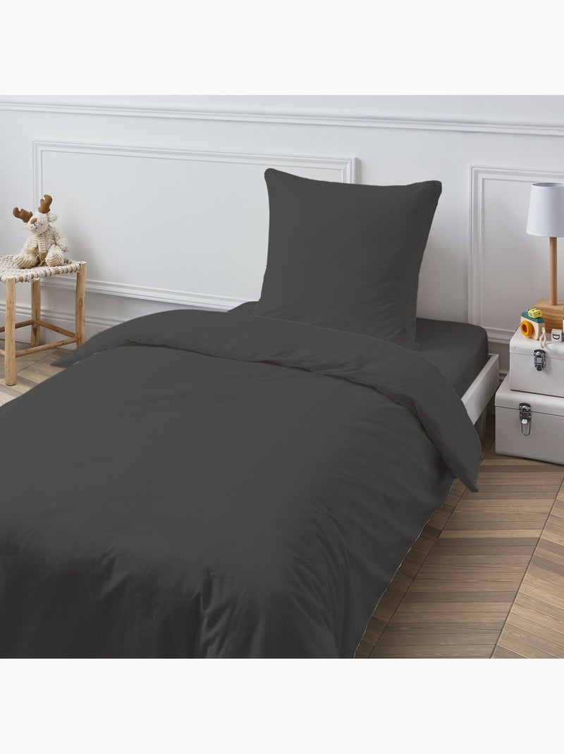 Future Home - Drap housse en coton 57 fils uni Gris - Kiabi