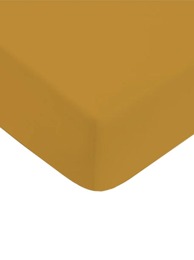 Future Home - Drap housse en coton 57 fils uni Jaune - Kiabi