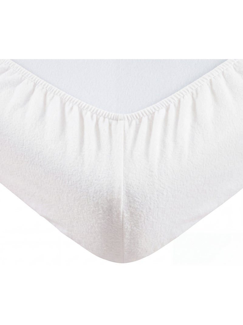 Future home - drap housse en flanelle pour lit double Ecru - Kiabi