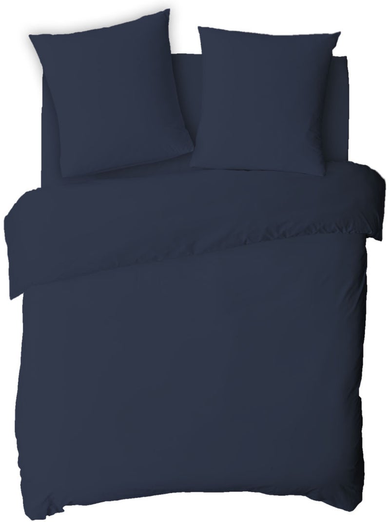 Future Home - Drap housse uni en coton 57 fils Bleu encre - Kiabi