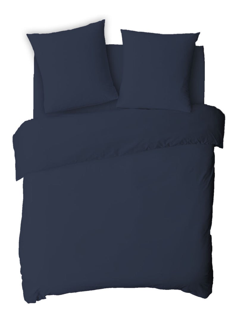 Future Home - Drap housse uni en coton 57 fils Bleu nuit - Kiabi