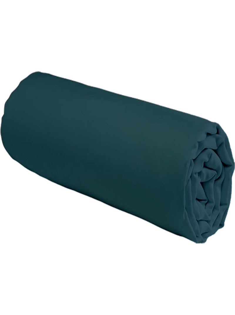 Future Home - Drap housse uni en coton 57 fils Bleu pétrole - Kiabi