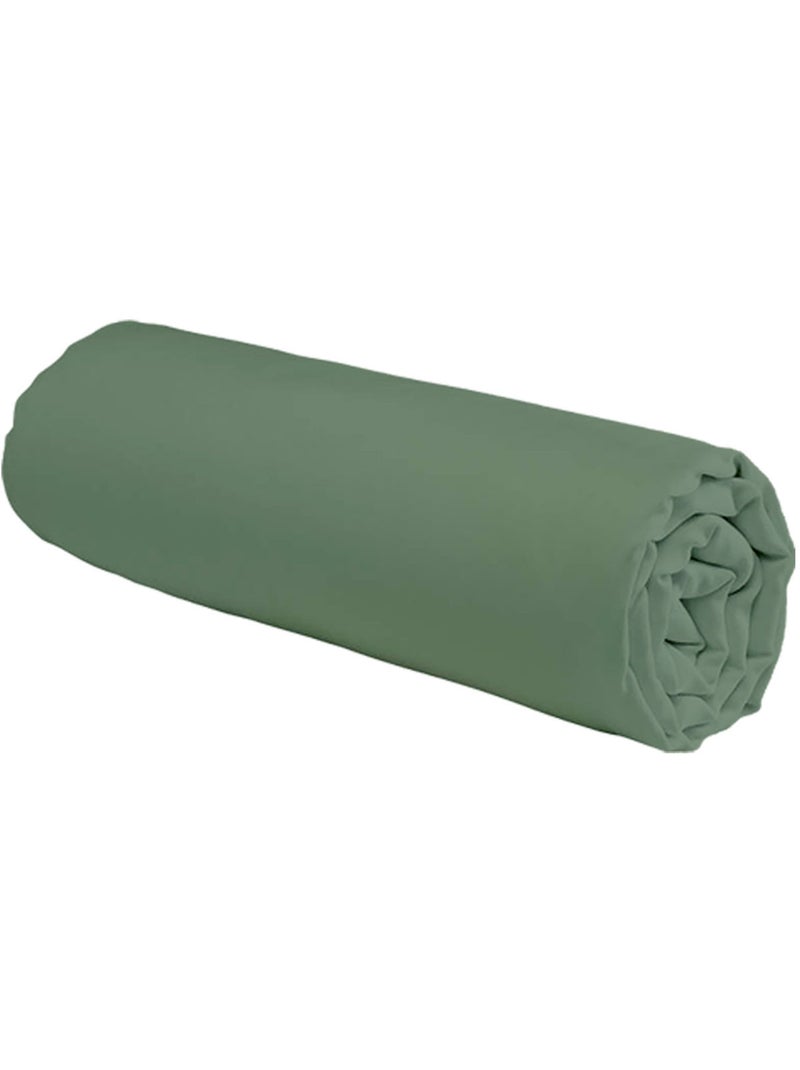 Future Home - Drap housse uni en coton 57 fils Vert de gris - Kiabi