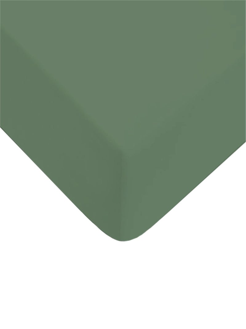 Future Home - Drap housse uni en coton 57 fils Vert foncé - Kiabi