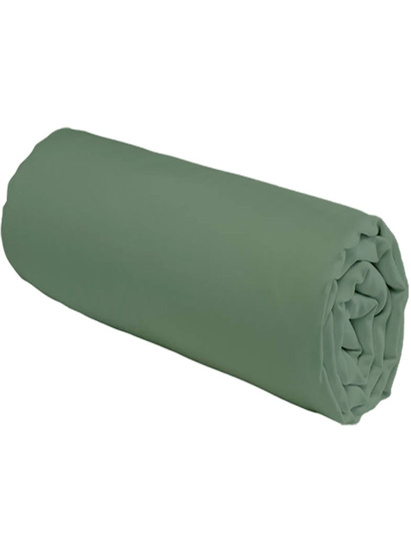 Future Home - Drap housse uni en coton 57 fils Vert foncé - Kiabi
