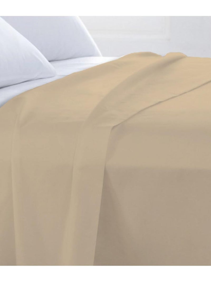 Future Home - Drap plat en coton 57 fils uni beige Beige - Kiabi