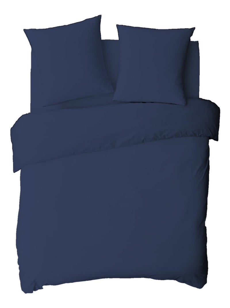 Future Home - Housse de couette en coton 57 fils unie Bleu - Kiabi