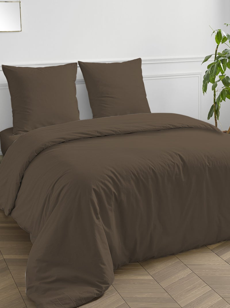 Future Home - Housse de couette en coton 57 fils unie Gris taupe - Kiabi