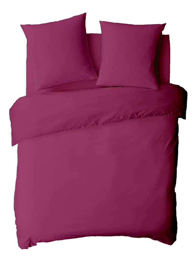 Future Home - Housse de couette en coton 57 fils unie Magenta - Kiabi