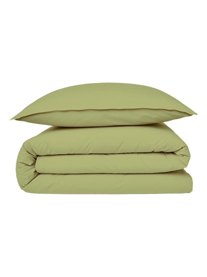 Future Home - Housse de couette en coton 57 fils unie Vert - Kiabi