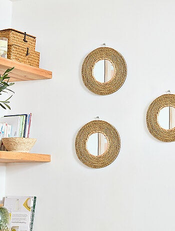 Future Home - Lot 3 miroirs en jonc de mer 25cm FSC