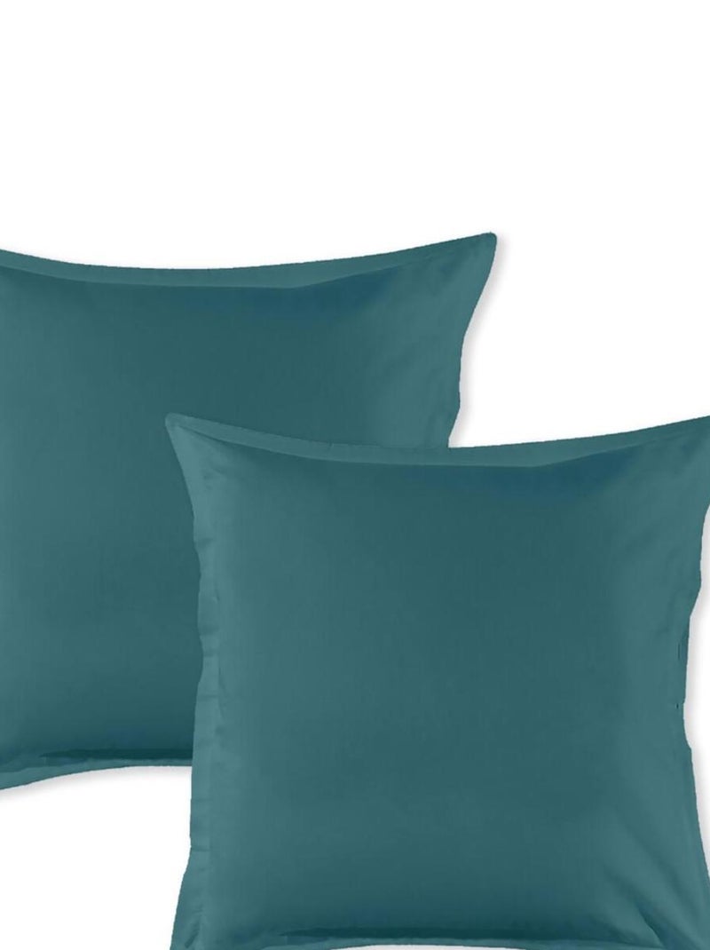 Future Home - Lot de 2 taies d'oreiller en coton  canard 64x64cm Bleu canard - Kiabi