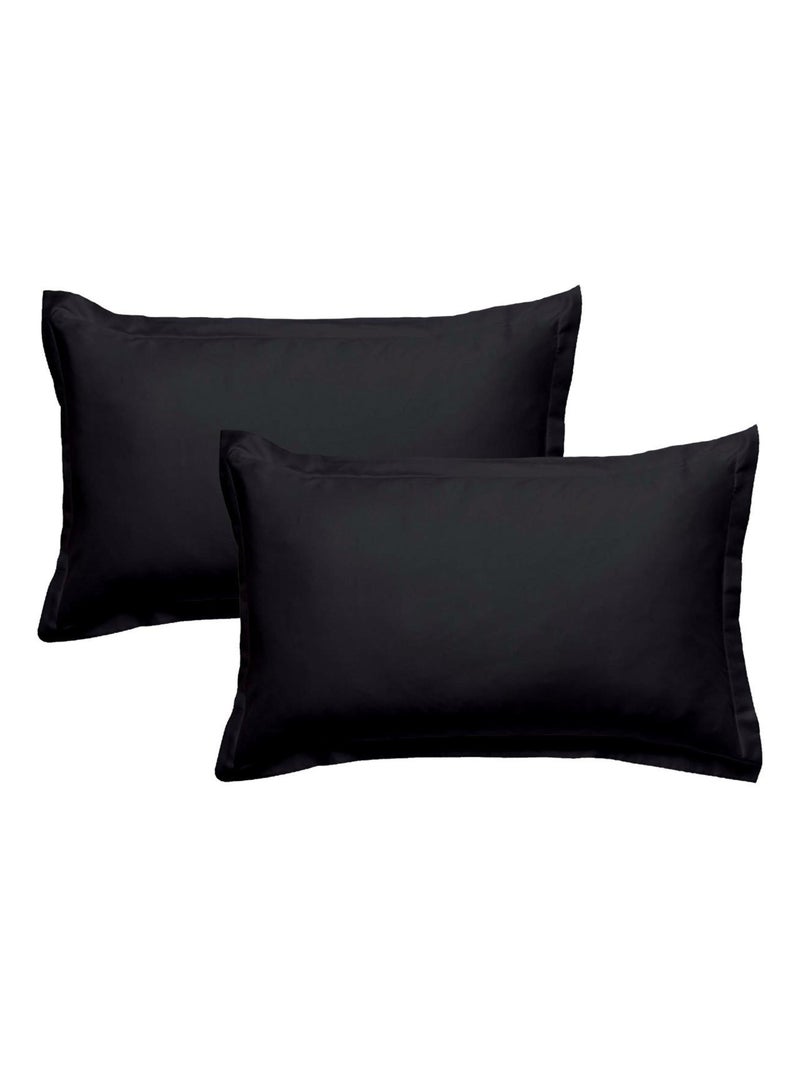 Future Home - Lot de 2 taies d'oreiller en coton  noir 50x70cm Noir - Kiabi