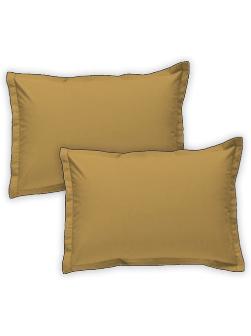Future Home - Lot de 2 taies d'oreiller unies en coton finition bourdon - Kiabi