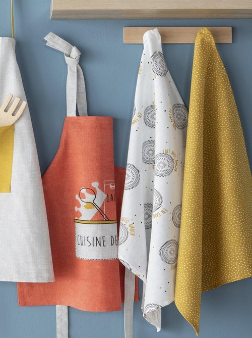 Future Home - Lot de 2 torchons coton blanc et jaune 50x70cm - Kiabi Future Home - Lot de 2 torchons coton blanc et jaune 50x70cm - Kiabi