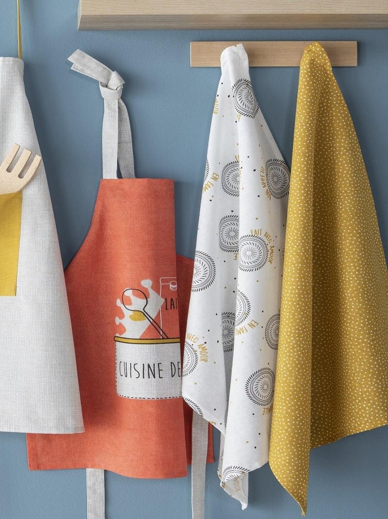 Future Home - Lot de 2 torchons coton blanc et jaune 50x70cm Multicolore - Kiabi