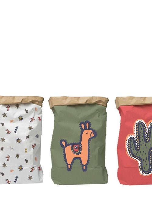 Future Home - Lot de 3 sacs de rangement déco en papier kraft - Kiabi