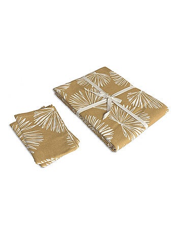Future Home - Lot nappe carrée + 2 serviettes de table déperlante champêtre