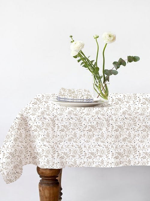 Future Home - Lot nappe carrée + 2 serviettes de table déperlante floral - Kiabi