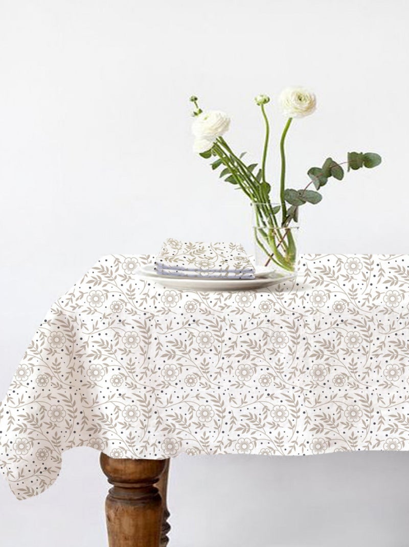 Future Home - Lot nappe carrée + 2 serviettes de table déperlante floral Blanc - Kiabi