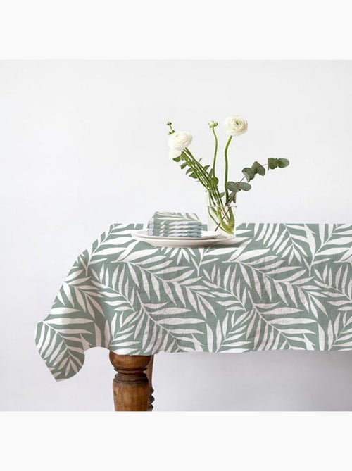 Future Home - Lot nappe rectangle + 4 serviettes de table déperlante feuillage - Kiabi