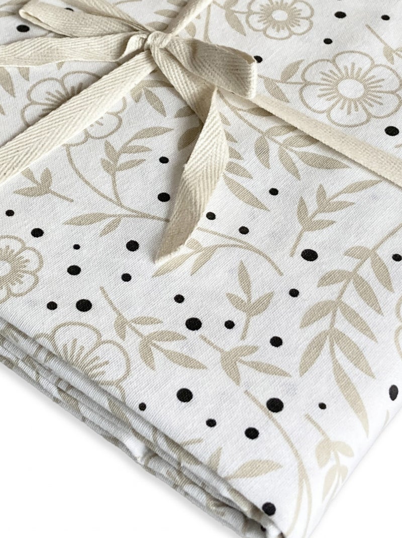 Future Home - Lot nappe rectangle + 4 serviettes de table déperlante floral Blanc - Kiabi