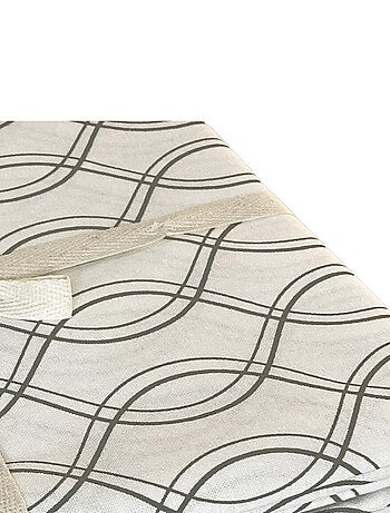 Future Home - Lot nappe rectangle + 4 serviettes de table déperlante géométrique