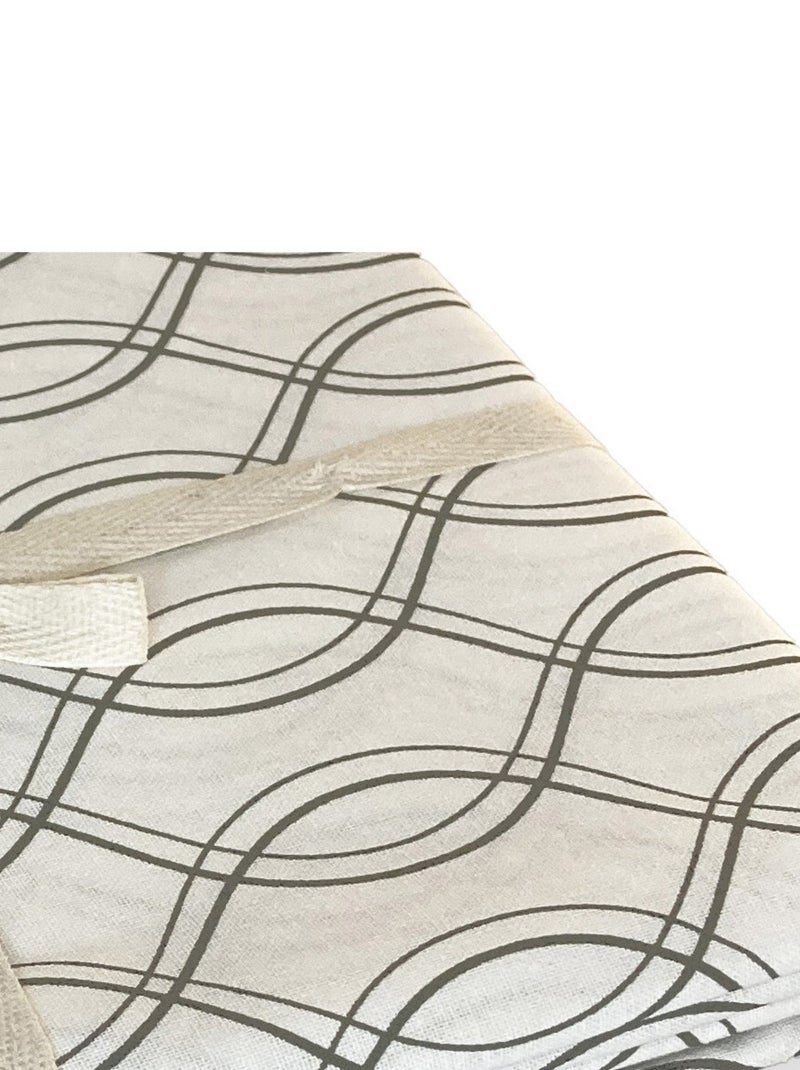 Future Home - Lot nappe rectangle + 4 serviettes de table déperlante géométrique Blanc - Kiabi