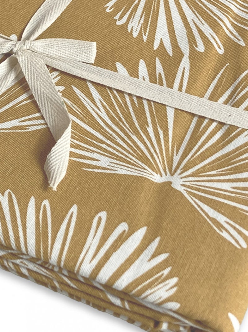 Future Home - Nappe rectangle anti-taches déperlante champêtre Jaune moutarde - Kiabi