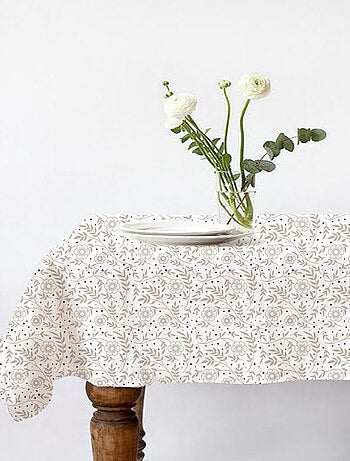 Future Home - Nappe rectangle anti-taches déperlante floral