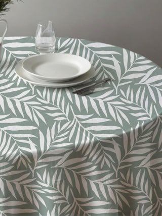 Future Home - Nappe ronde anti-taches déperlante feuillage