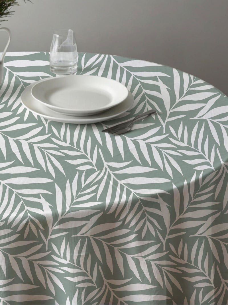 Future Home - Nappe ronde anti-taches déperlante feuillage Vert - Kiabi
