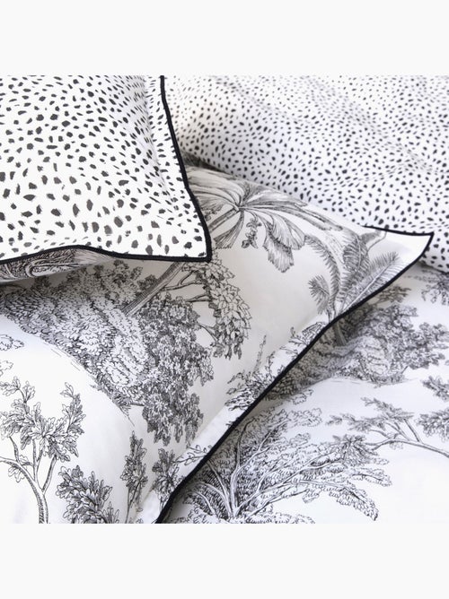 Future Home - Parure de lit 1 personne en coton 57 fils imprimé blanc - Kiabi