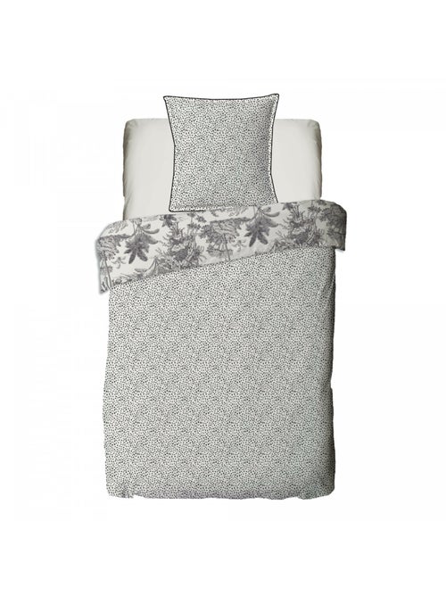 Future Home - Parure de lit 1 personne en coton 57 fils imprimé blanc - Kiabi