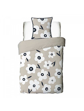 Future Home - Parure de lit 1 personne en coton imprimé fleurs