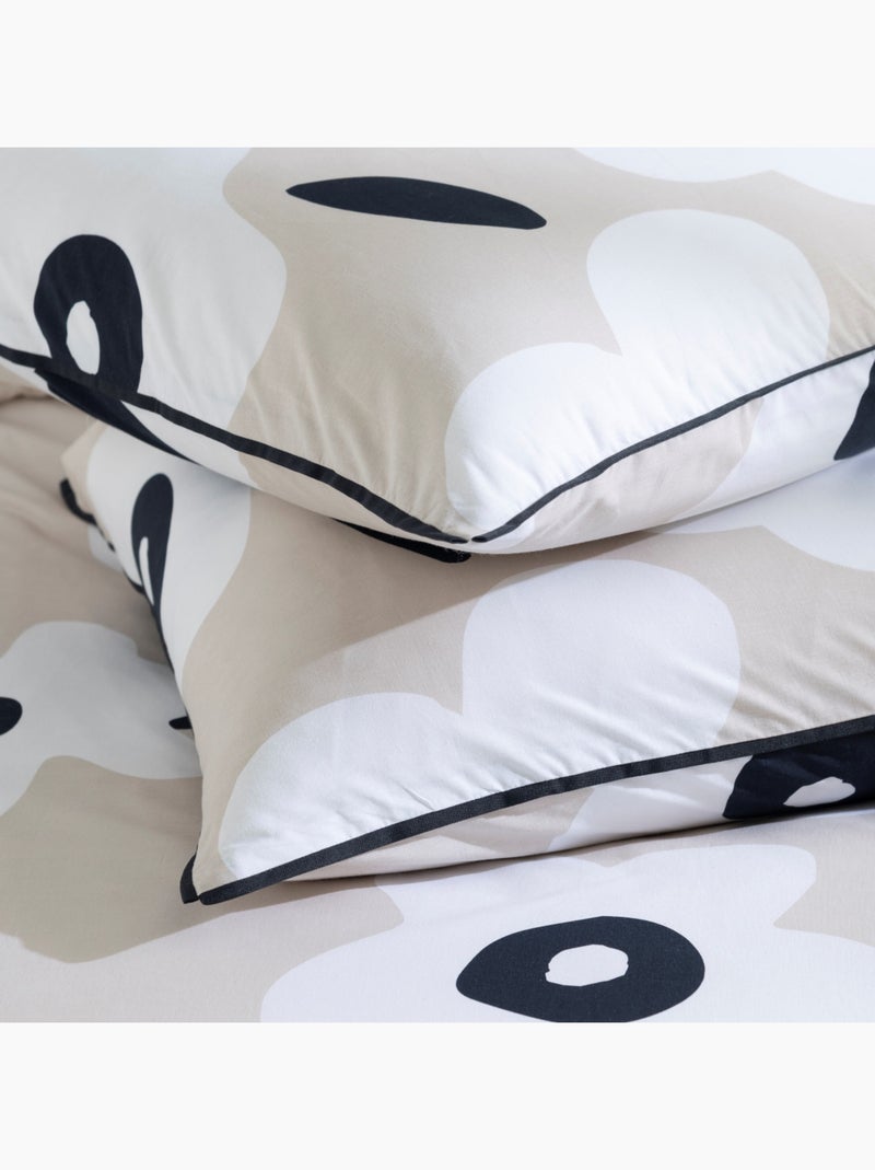 Future Home - Parure de lit 1 personne en coton imprimé fleurs Beige - Kiabi