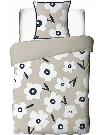 Future Home - Parure de lit 1 personne en coton imprimé fleurs
