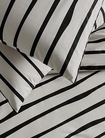 Future Home - Parure de lit 2 personnes à rayures en polycoton