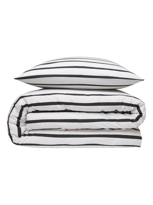 Future Home - Parure de lit 2 personnes à rayures en polycoton - Kiabi