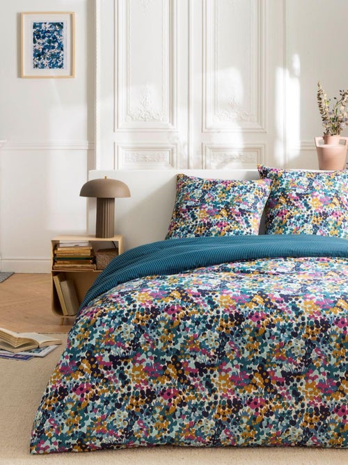 Future Home - Parure de lit 2 personnes abstrait à rayures réversible - Kiabi