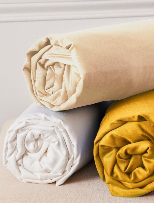 Future Home - Parure de lit 2 personnes en coton 57 fils imprimé beige - Kiabi