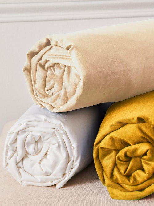 Future Home - Parure de lit 2 personnes en coton 57 fils imprimé beige - Kiabi