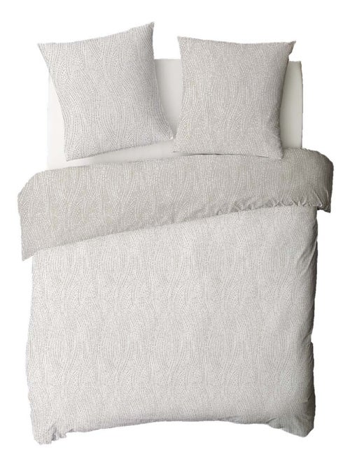 Future Home - Parure de lit 2 personnes en coton 57 fils imprimé beige - Kiabi