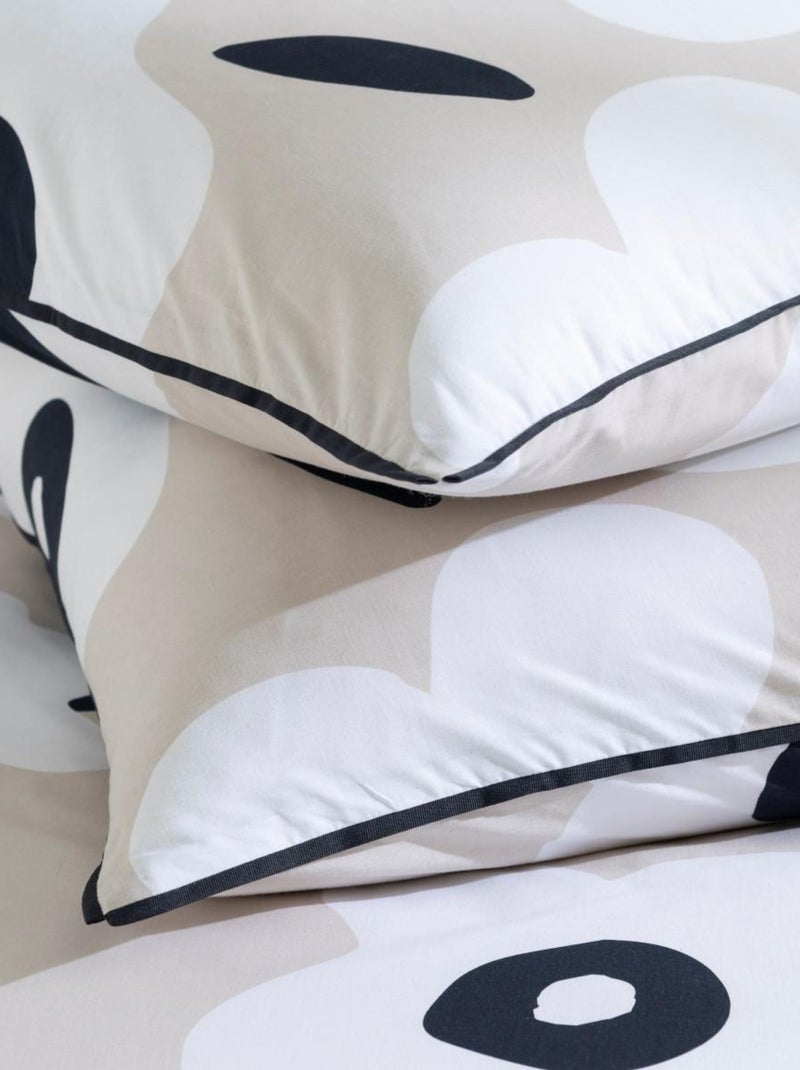 Future Home - Parure de lit 2 personnes en coton 57 fils imprimé beige Beige - Kiabi