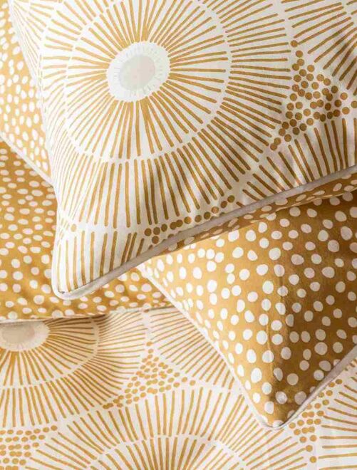 Future Home - Parure de lit 2 personnes en coton 57 fils imprimé beige - Kiabi