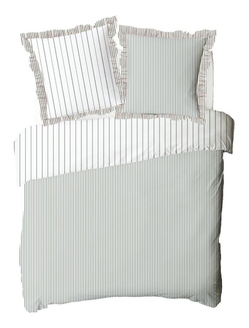 Future Home - Parure de lit 2 personnes en coton 57 fils imprimé blanc - Kiabi