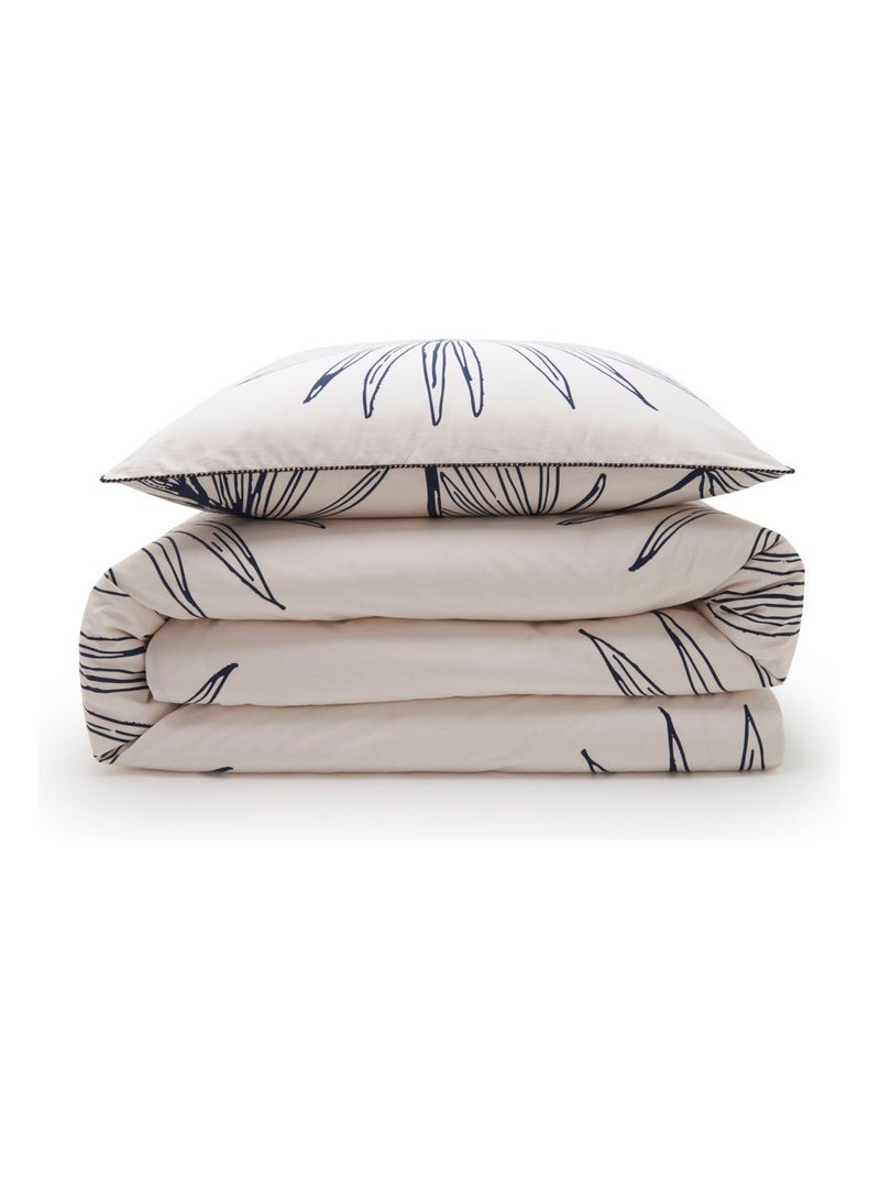 Future Home - Parure de lit 2 personnes en coton 57 fils imprimé blanc Blanc - Kiabi