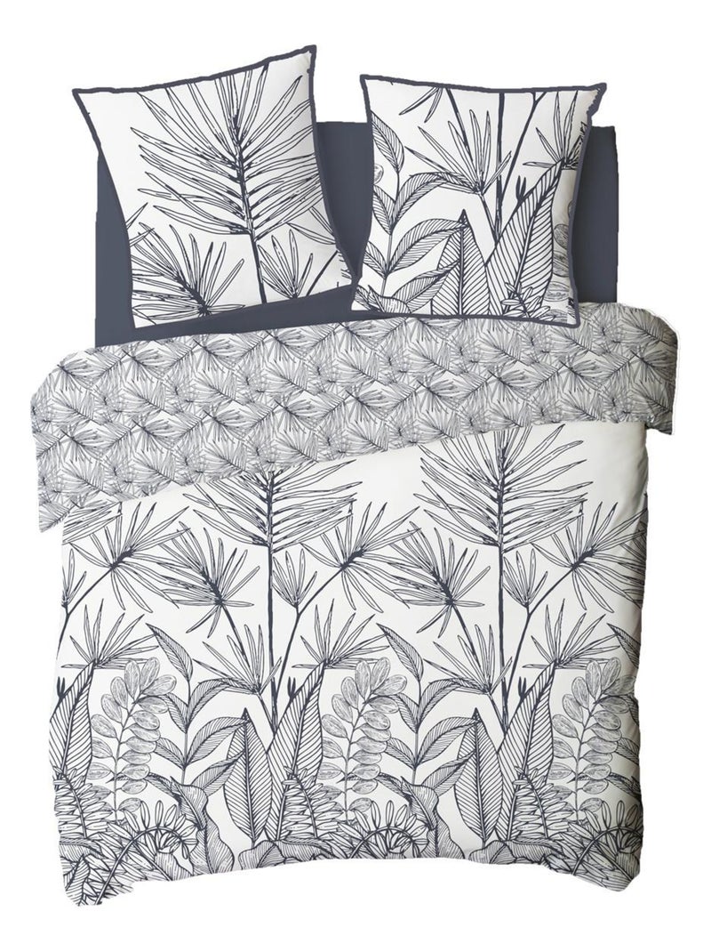 Future Home - Parure de lit 2 personnes en coton 57 fils imprimé blanc Blanc - Kiabi