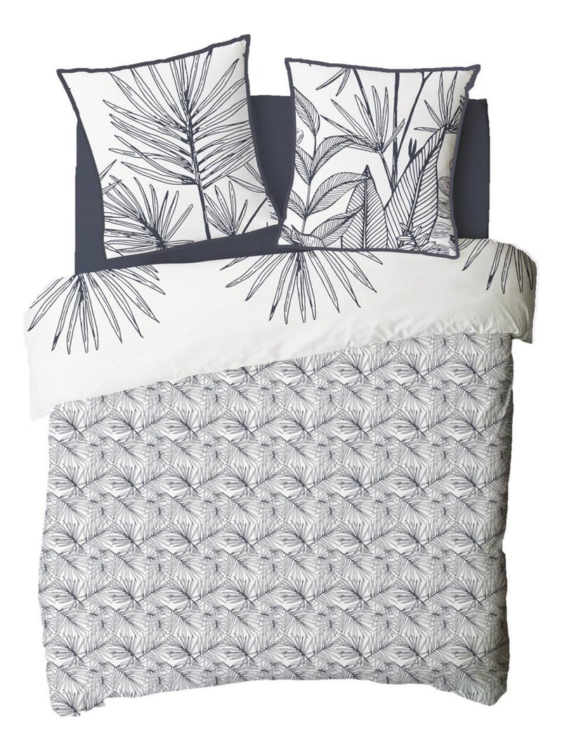 Future Home - Parure de lit 2 personnes en coton 57 fils imprimé blanc Blanc - Kiabi
